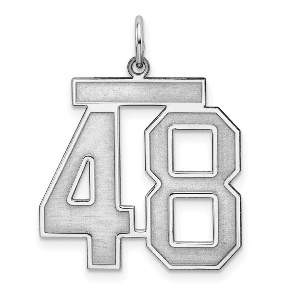 Sterling Silver, Jersey Collection, Large Number 48 Pendant
